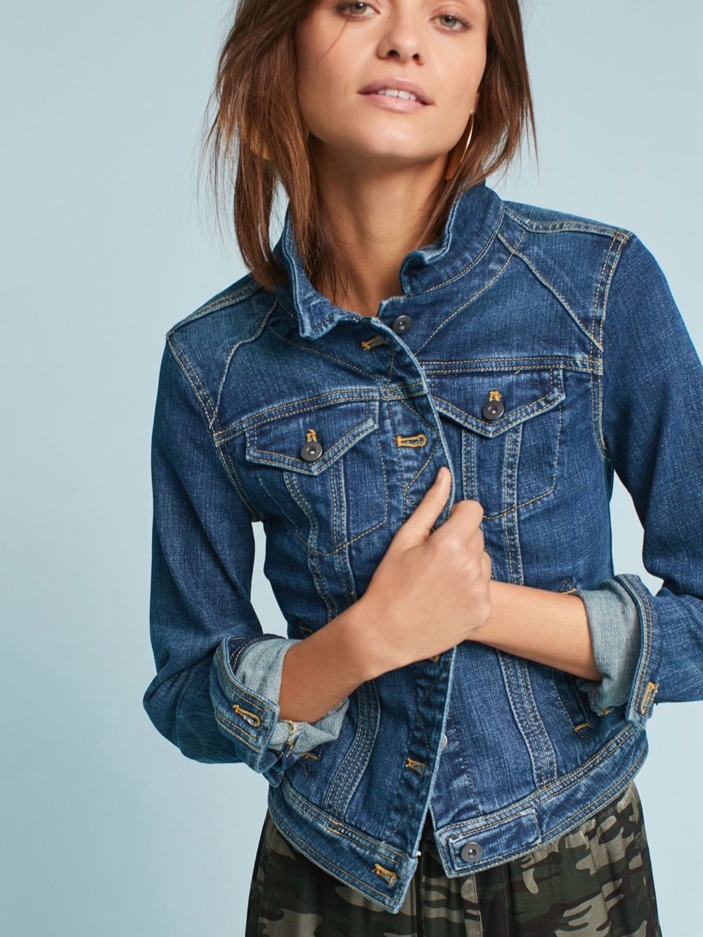 Anthropologie Blue Denim Jean Jacket
